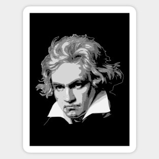 Beethoven Black and White Sticker